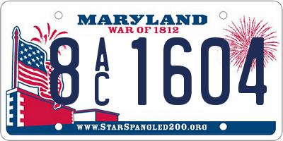 MD license plate 8AC1604