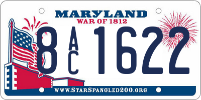 MD license plate 8AC1622