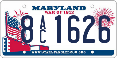 MD license plate 8AC1626