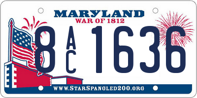 MD license plate 8AC1636
