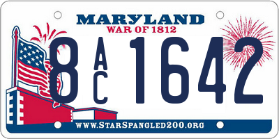 MD license plate 8AC1642