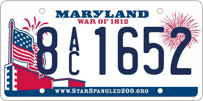 MD license plate 8AC1652