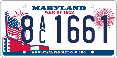 MD license plate 8AC1661