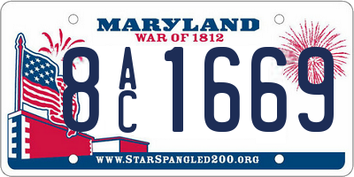 MD license plate 8AC1669