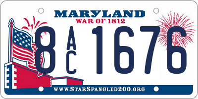 MD license plate 8AC1676