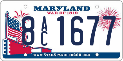 MD license plate 8AC1677