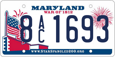 MD license plate 8AC1693