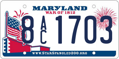 MD license plate 8AC1703