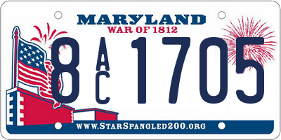 MD license plate 8AC1705