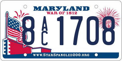 MD license plate 8AC1708