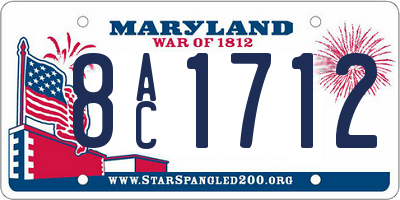 MD license plate 8AC1712
