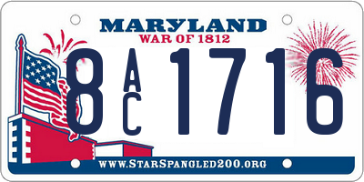 MD license plate 8AC1716