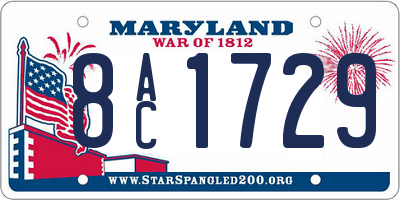MD license plate 8AC1729