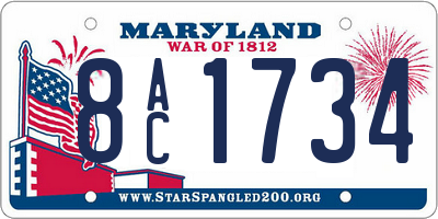 MD license plate 8AC1734