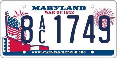 MD license plate 8AC1749