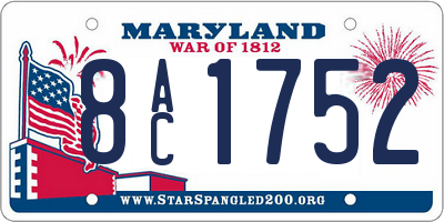 MD license plate 8AC1752