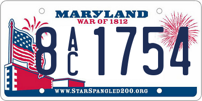 MD license plate 8AC1754