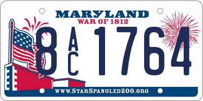 MD license plate 8AC1764