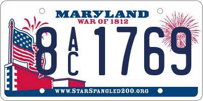 MD license plate 8AC1769