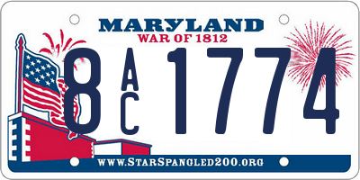 MD license plate 8AC1774