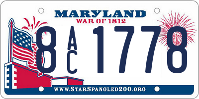 MD license plate 8AC1778