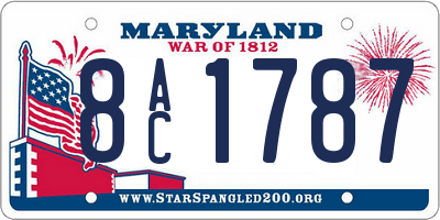 MD license plate 8AC1787