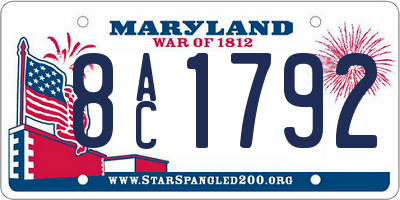 MD license plate 8AC1792