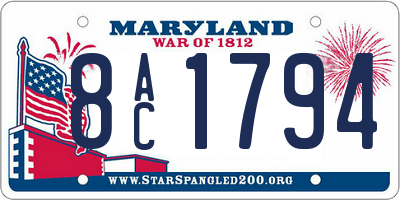 MD license plate 8AC1794