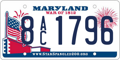 MD license plate 8AC1796