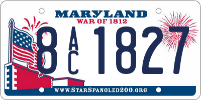MD license plate 8AC1827