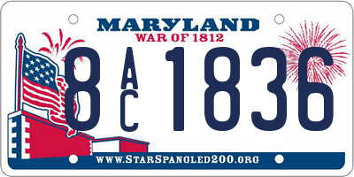 MD license plate 8AC1836