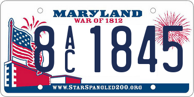 MD license plate 8AC1845