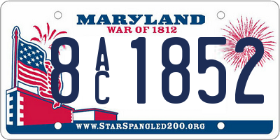 MD license plate 8AC1852