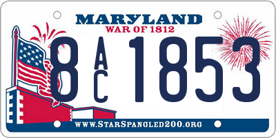MD license plate 8AC1853