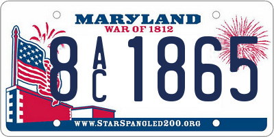 MD license plate 8AC1865