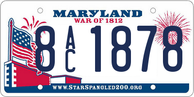 MD license plate 8AC1878