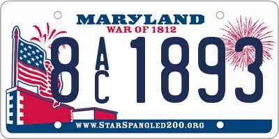 MD license plate 8AC1893