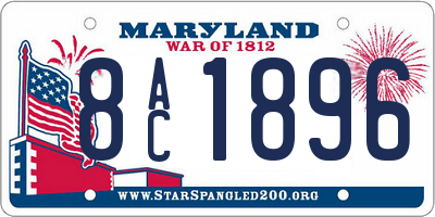 MD license plate 8AC1896