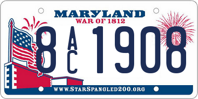 MD license plate 8AC1908