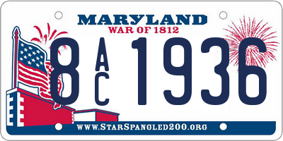 MD license plate 8AC1936
