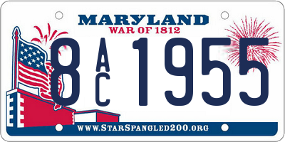 MD license plate 8AC1955