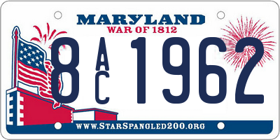 MD license plate 8AC1962
