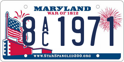 MD license plate 8AC1971