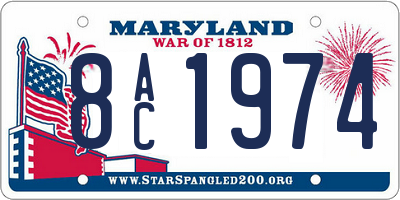 MD license plate 8AC1974