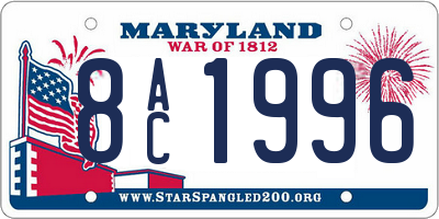 MD license plate 8AC1996