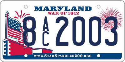 MD license plate 8AC2003