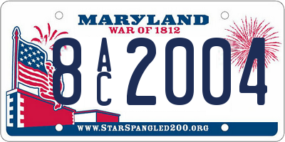 MD license plate 8AC2004