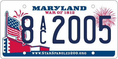 MD license plate 8AC2005