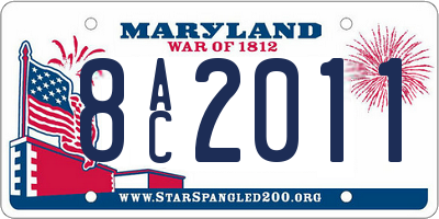 MD license plate 8AC2011