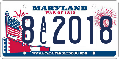 MD license plate 8AC2018
